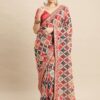 Women's Georgette Lace Work Embellished Designer Saree With Unstitched Blouse Piece