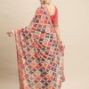 Women's Georgette Lace Work Embellished Designer Saree With Unstitched Blouse Piece